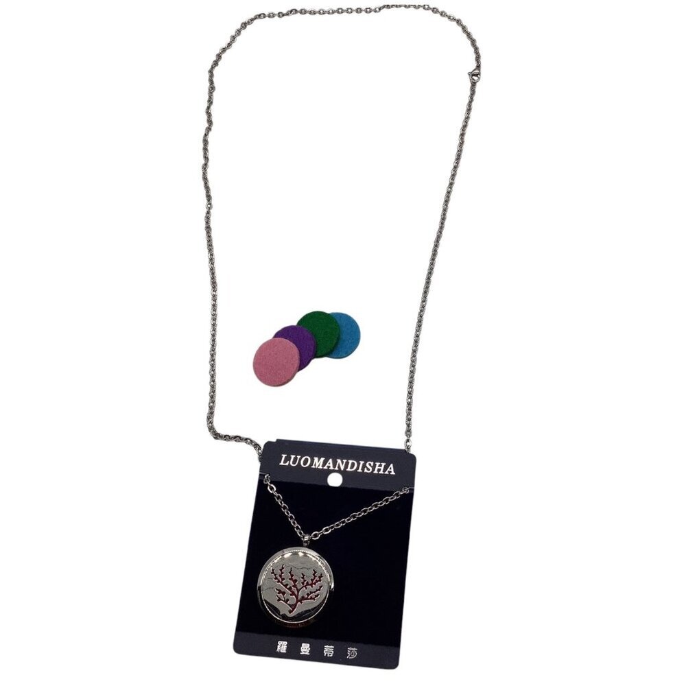 Aromatherapy Essential Oil Diffuser Hollow Flower Locket Necklace With Felt Pads